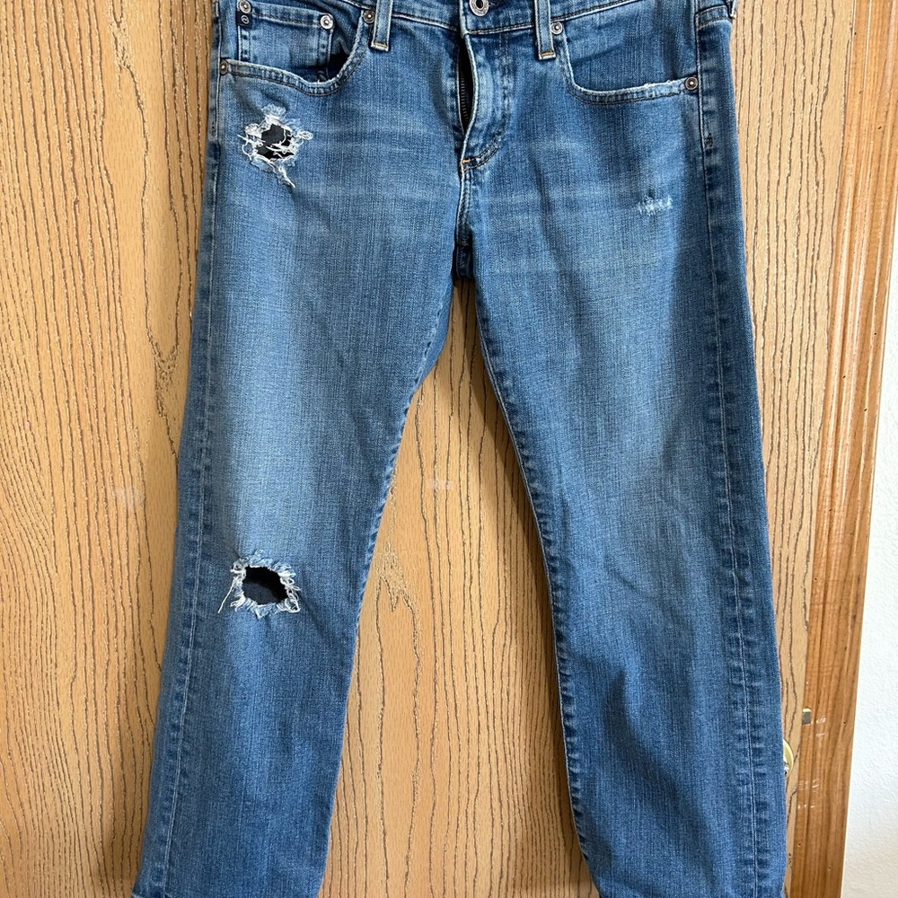 Distressed Blue Jeans